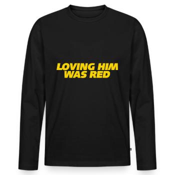 L’aimer était rouge - T-shirt manches longues Premium bio Homme - noir - Devant - Nico (187cm)