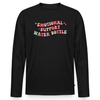Emotional Support Wasserflasche – Lustige Flüssigkeitszufuhr - Männer Premium Bio Langarmshirt - Schwarz - Vorne - Nico (187cm)