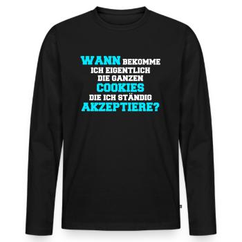 Cookies internet computer online website - Männer Premium Bio Langarmshirt - Schwarz - Vorne - Nico (187cm)