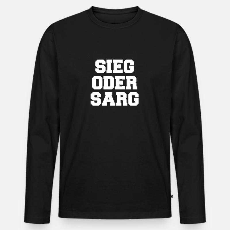 Sieg oder Sarg - Männer Premium Bio Langarmshirt - Schwarz