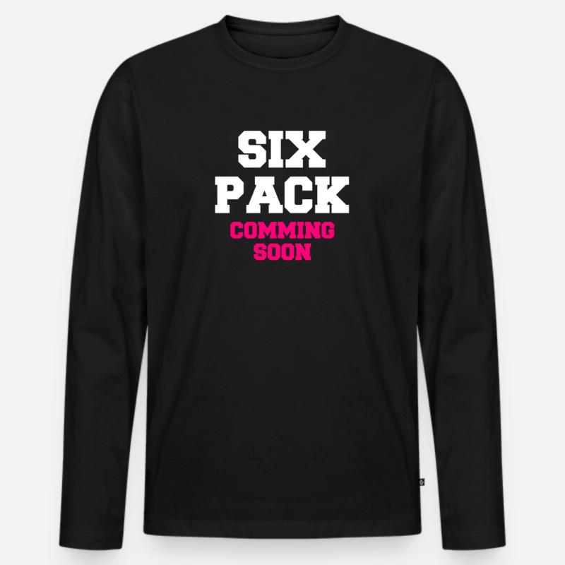 Six pack - Männer Premium Bio Langarmshirt - Schwarz
