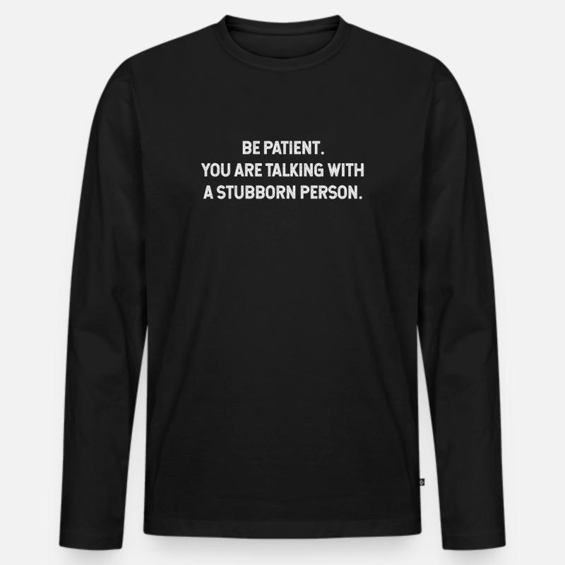 Lustig - Männer Premium Bio Langarmshirt - Schwarz