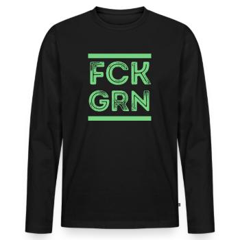 Politik Freiheit Grüne Sozialismus wählen fck grn - Männer Premium Bio Langarmshirt - Schwarz - Vorne - Nico (187cm)