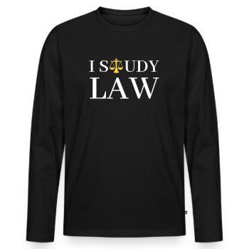 Law Jura Student Uni Gericht Anwalt - Männer Premium Bio Langarmshirt - Schwarz - Vorne - Nico (187cm)
