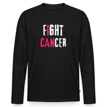 Fight Cancer Krebs Krankenhaus Chemo Therapie - Männer Premium Bio Langarmshirt - Schwarz - Vorne - Nico (187cm)