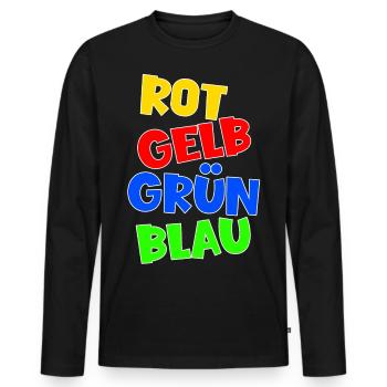 Farbenblind Farben Lehrer Schüler Spaß Schule - Männer Premium Bio Langarmshirt - Schwarz - Vorne - Nico (187cm)