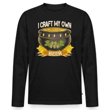 Ich braue mein eigenes Bier im magischen Kessel - Männer Premium Bio Langarmshirt - Schwarz - Vorne - Nico (187cm)