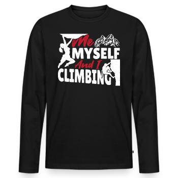 Escalade de bloc Escalade de rocher Escalade - T-shirt manches longues Premium bio Homme - noir - Devant - Nico (187cm)