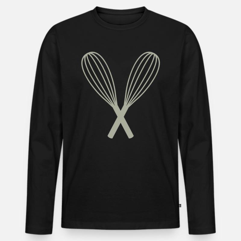Schneebesen Koch Geschenkidee - Männer Premium Bio Langarmshirt - Schwarz