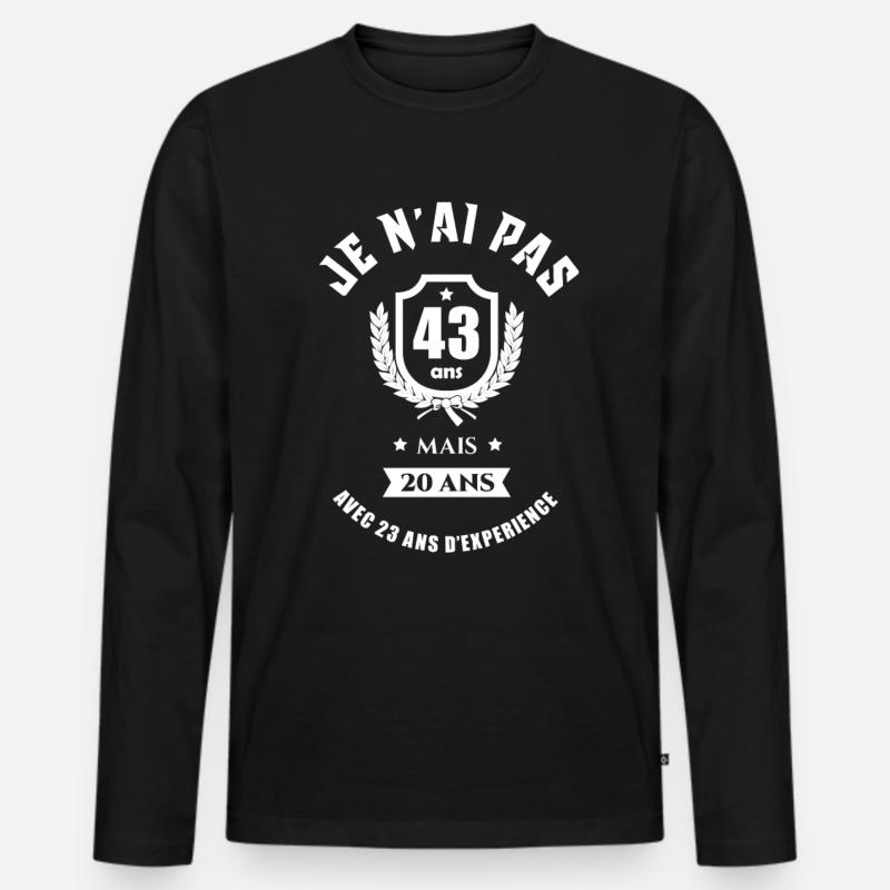 CADEAU ANNIVERSAIRE 43 ANS T-shirt manches longues Premium bio Homme