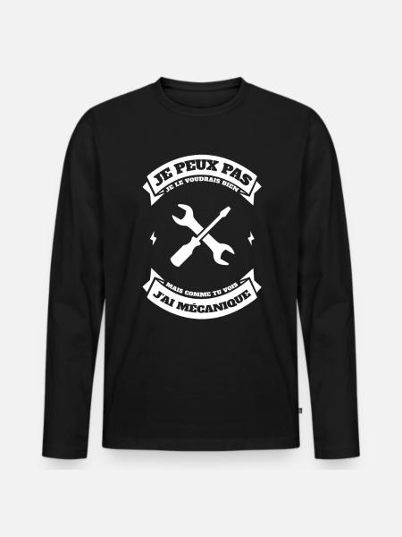 JE PEUX PAS J'AI MÉCANIQUE - T-shirt manches longues Premium bio Homme - noir