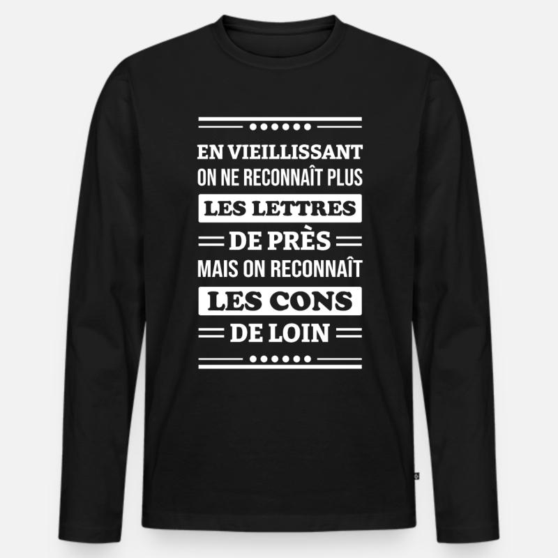 RECONNAÎTRE LES CONS - T-shirt manches longues Premium bio Homme - noir