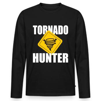 Chasseur de tornades - T-shirt manches longues Premium bio Homme - noir - Devant - Nico (187cm)