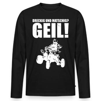 Quadfahrer Geschenkidee Quadfahren Quad ATV - Männer Premium Bio Langarmshirt - Schwarz - Vorne - Nico (187cm)