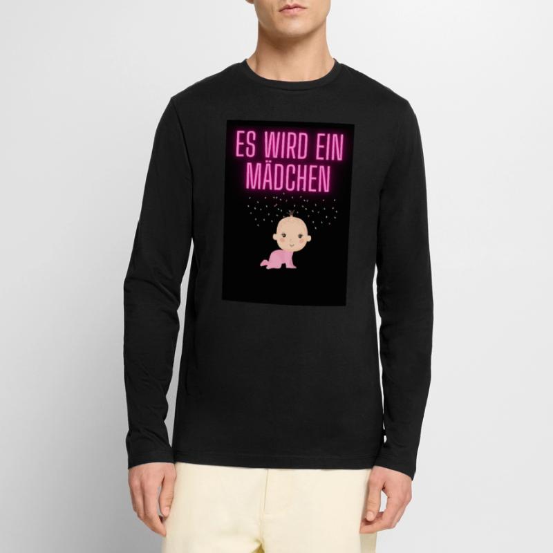 Es wird ein Mädchen Männer Premium Bio Langarmshirt