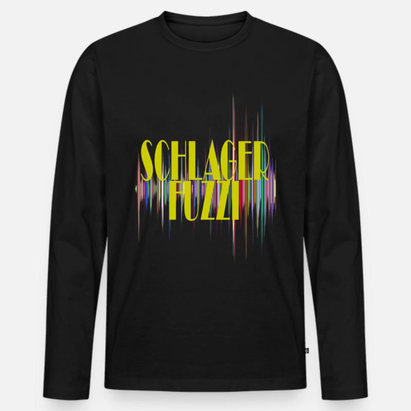 SCHLAGERFUZZI - Männer Premium Bio Langarmshirt - Schwarz