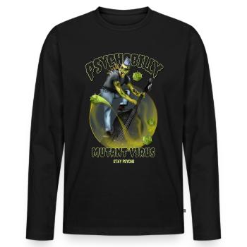 Psychobilly Mutant Virus - Men's Premium Organic Long Sleeve Shirt - black - Front - Nico (187cm)