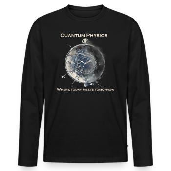 Clock uncertainty relation, quantum physics - Men's Premium Organic Long Sleeve Shirt - black - Front - Nico (187cm)