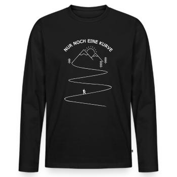 Just One More Curve Saying Hiking - Men's Premium Organic Long Sleeve Shirt - black - Front - Nico (187cm)