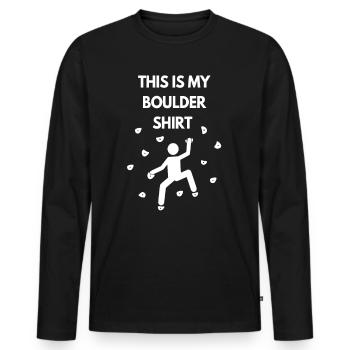 This is my Boulder Shirt Climbing Motif for T Shirt - Men's Premium Organic Long Sleeve Shirt - black - Front - Nico (187cm)