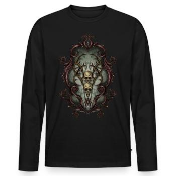 Cadre Crâne - T-shirt manches longues Premium bio Homme - noir - Devant - Nico (187cm)