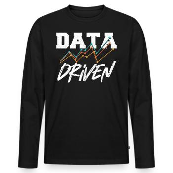 Datengesteuerter Befehl für Data Science Collector - Männer Premium Bio Langarmshirt - Schwarz - Vorne - Nico (187cm)