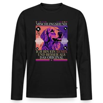 Mischlingshund. Remix ist besser als das Original. - Männer Premium Bio Langarmshirt - Schwarz - Vorne - Nico (187cm)