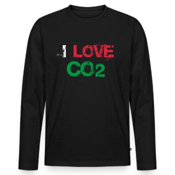 Ich liebe CO2 Love Anti Grüne Dieselfahrer - Männer Premium Bio Langarmshirt - Schwarz - Vorne - Nico (187cm)