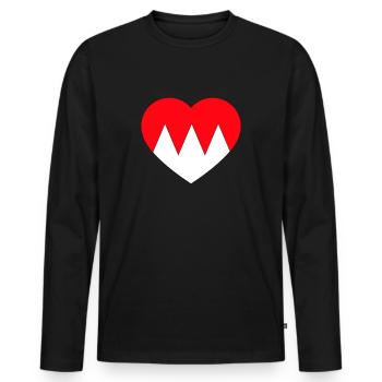 Fränkische Rechen Wappen im Herz Franken - Männer Premium Bio Langarmshirt - Schwarz - Vorne - Nico (187cm)