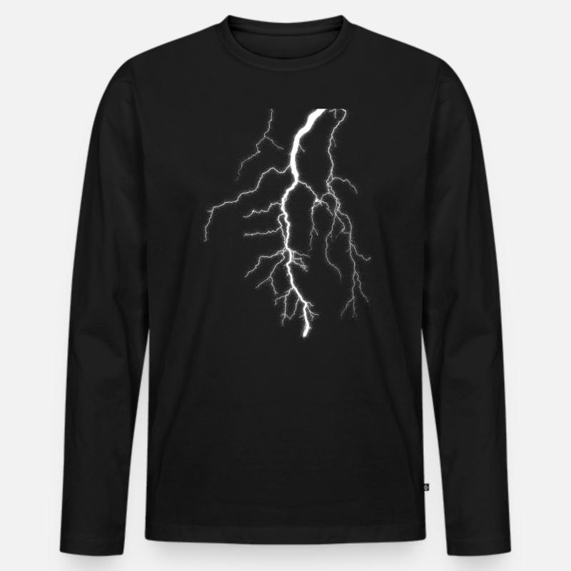 Blitz - Männer Premium Bio Langarmshirt - Schwarz