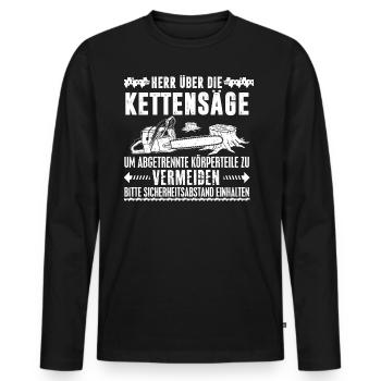 SEIGNEUR DES TRONCONNEUSE - T-shirt manches longues Premium bio Homme - noir - Devant - Nico (187cm)