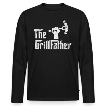the grillfather - Men's Premium Organic Long Sleeve Shirt - black - Front - Nico (187cm)