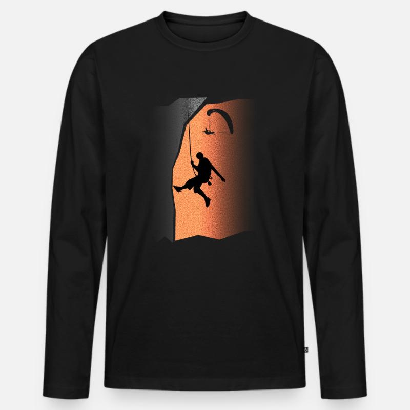 Geschenke Klettern Paragliding Rock climbing klettern - Männer Premium Bio Langarmshirt - Schwarz