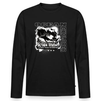 Ocean Explorer Scuba Diving Shark Reef - Men's Premium Organic Long Sleeve Shirt - black - Front - Nico (187cm)