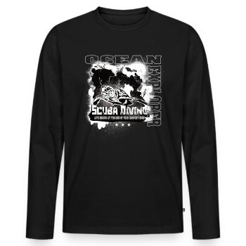 Ocean Explorer Scuba Diving Turtle Reef - Men's Premium Organic Long Sleeve Shirt - black - Front - Nico (187cm)