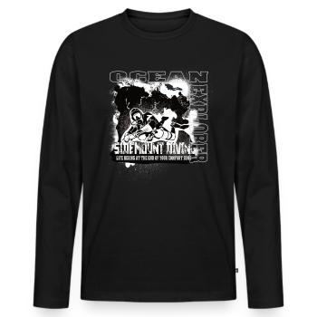 Ocean Explorer Scuba Diving Sidemount Diving Reef - Men's Premium Organic Long Sleeve Shirt - black - Front - Nico (187cm)