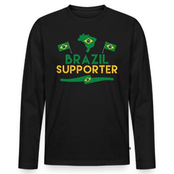 Brazil supporter. fan of Brazil. Brazil. samba - Men's Premium Organic Long Sleeve Shirt - black - Front - Nico (187cm)