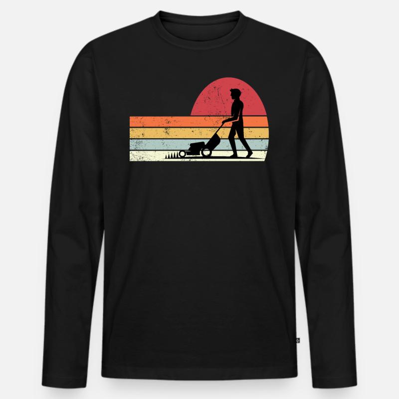Lawn mower - Männer Premium Bio Langarmshirt - Schwarz
