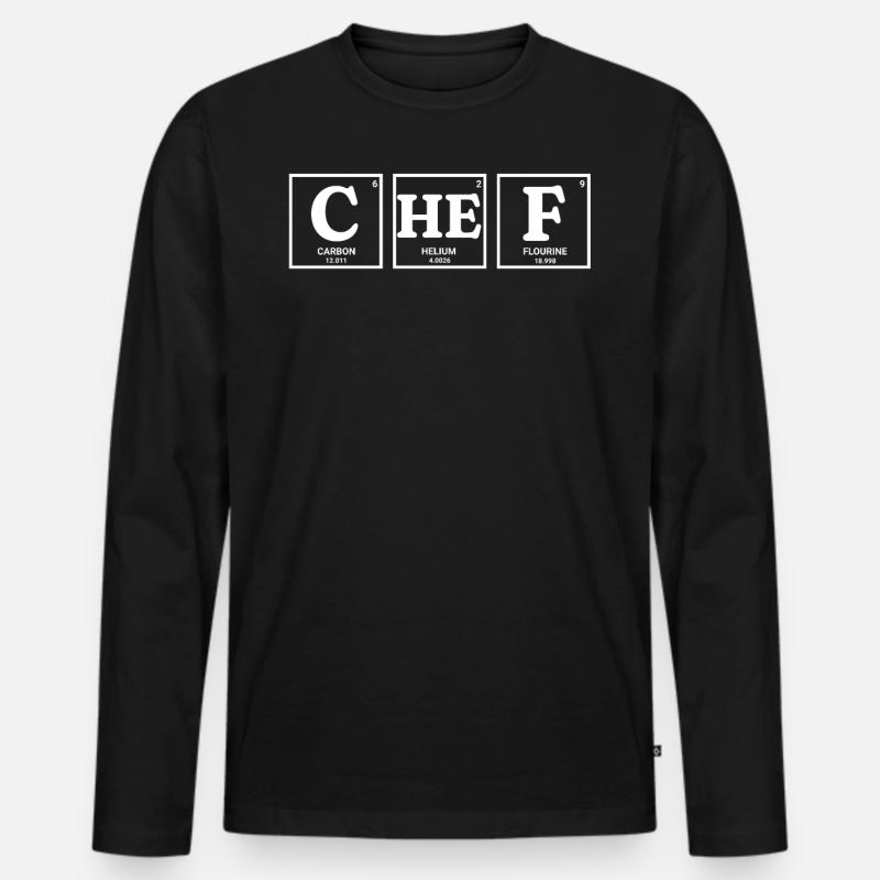 CHEF chemische Elemente design - Männer Premium Bio Langarmshirt - Schwarz