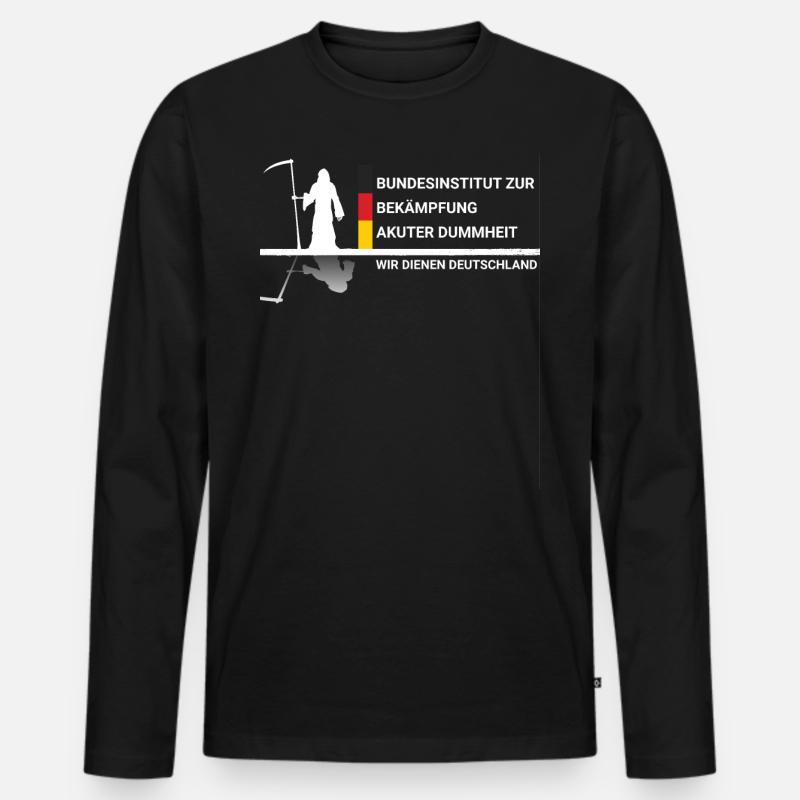 Bundesinstitut zur Bekämpfung von Dummheit - Männer Premium Bio Langarmshirt - Schwarz