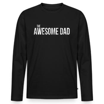 The Best Dad - The Awesome Dad - Dad Gift - Men's Premium Organic Long Sleeve Shirt - black - Front - Nico (187cm)