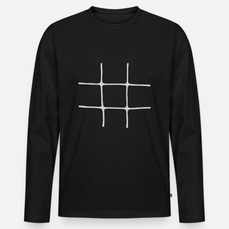 Tic Tac Toe Feld - Männer Premium Bio Langarmshirt - Schwarz