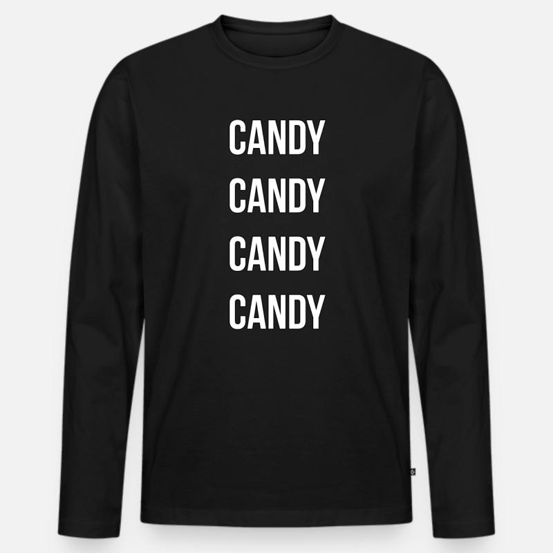 CANDY - Männer Premium Bio Langarmshirt - Schwarz