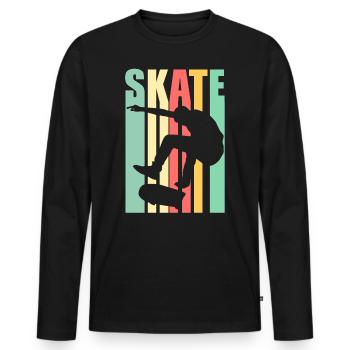 Skateboarding - Skate - Skating - Men's Premium Organic Long Sleeve Shirt - black - Front - Nico (187cm)