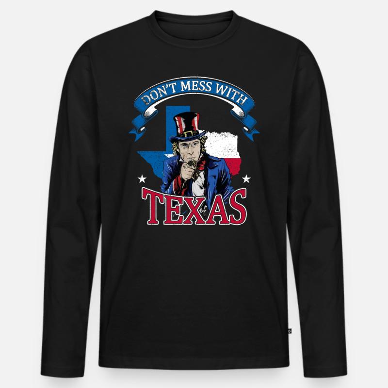 Dont Mess With Texas - Männer Premium Bio Langarmshirt - Schwarz