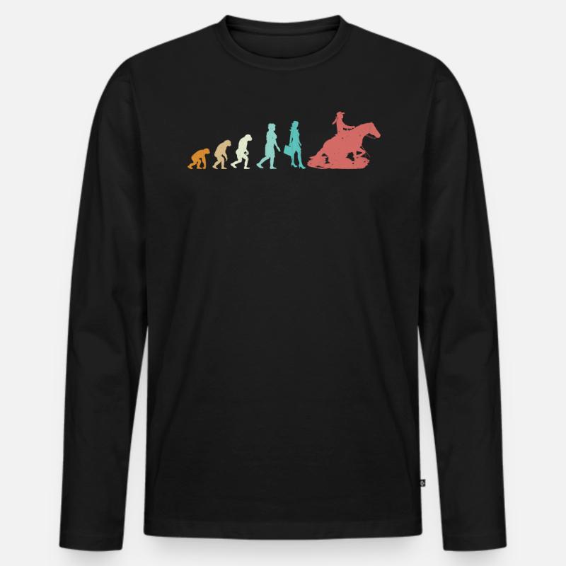 Evolution Sliding Stop | Western Riding - Men's Premium Organic Long Sleeve Shirt - black