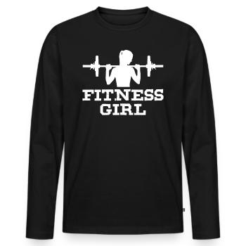Fitness Girl - Männer Premium Bio Langarmshirt - Schwarz - Vorne - Nico (187cm)