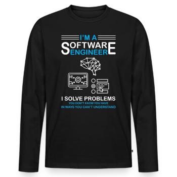 I'm a Software Engineer Software Developer - Männer Premium Bio Langarmshirt - Schwarz - Vorne - Nico (187cm)