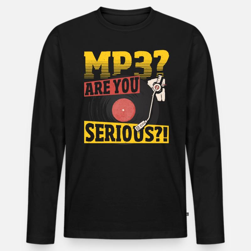 Disc Taker - Vinyl-sammeln - Männer Premium Bio Langarmshirt - Schwarz