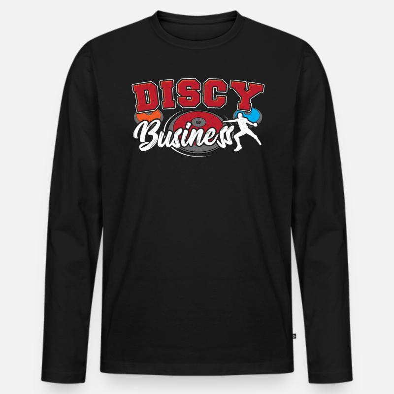 Diskus Leichtathletik Diskus Athlet Diskuswurf - Männer Premium Bio Langarmshirt - Schwarz